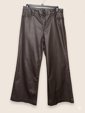 NWT Kut from the Kloth Meg High Rise Fab Ab Coated Wide Leg Denim.